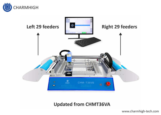 Máquina de escritorio CHM-T36VB Chmt36va de Smt de la cara 58 de los alimentadores del control dual de la PC
