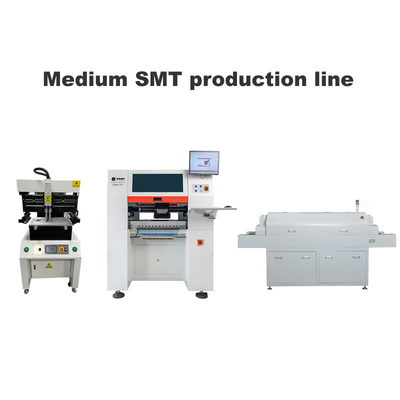 Impresora de pantalla SMT de línea 3250 de tamaño mediano, máquina de recogida y colocación SMT de 6 cabezas, horno de reflujo 830