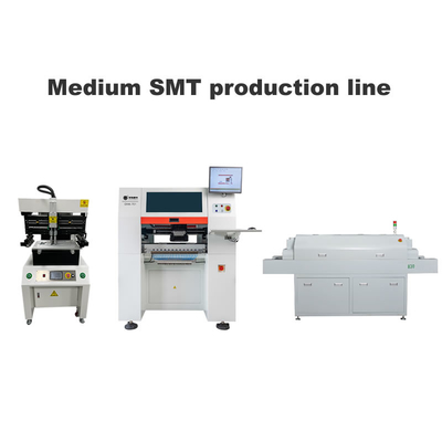Línea SMT media con impresora de pantalla 3250 6 cabezas SMT Pick And Place Machine 830 Horno de reflujo