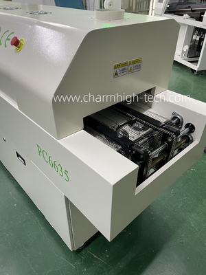 PC6635 Relva + Control de PC Horno de reflujo libre de plomo 2200 * 350 mm Máquina de soldadura de zonas de 6 temp