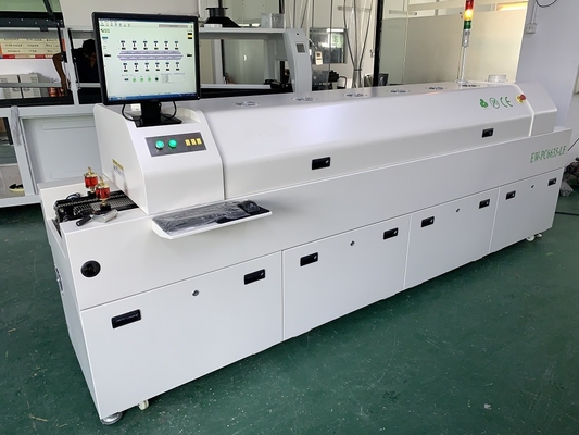Horno de reflujo libre de plomo de 6 zonas de temperatura totalmente automático 2200*350mm Máquina de calefacción de control de PC