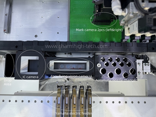 Alta precisión Industrial 4 cabezas de selección de lugar máquina con cambio automático, soporte 0201 BGA