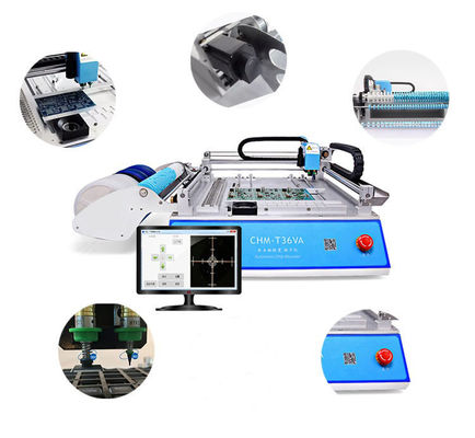 2 cabezas 29 alimentadores CHMT36VA SMD pick and place machine + dos cámaras CCD + PC externo