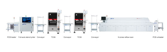 TC06 Máquinas de recogida y colocación dobles Línea de producción SMT totalmente automática